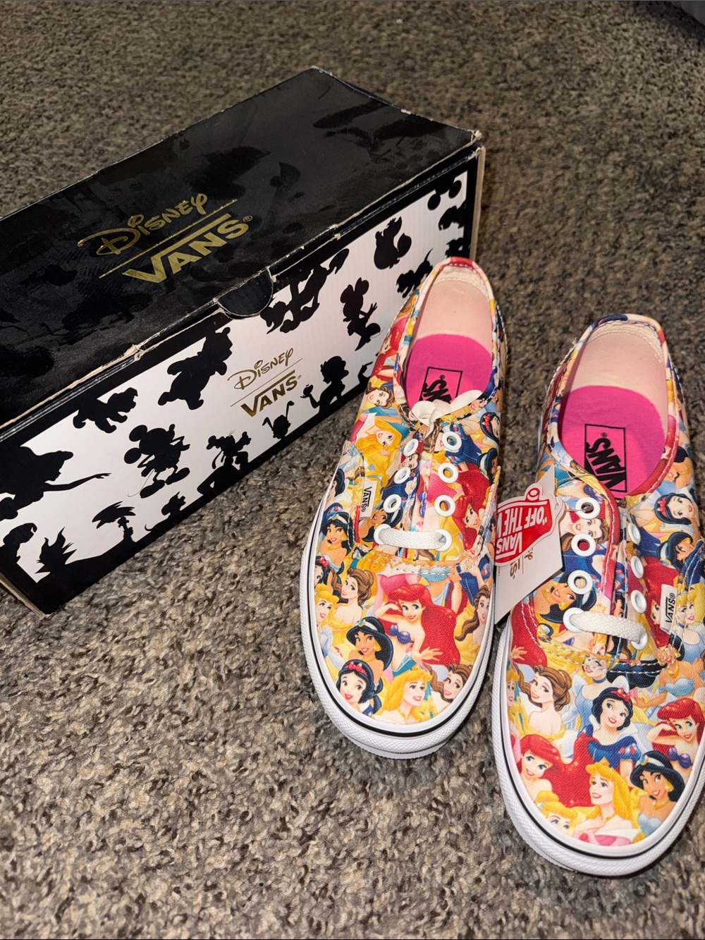 Disney Vans Kids Multicolor Princess Print Canvas Sneakers